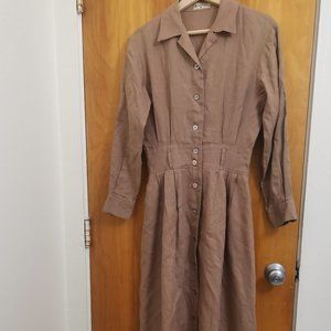 Vintage Margaret Howell White Label Linen Maxi Shirt Dress Size II Rare